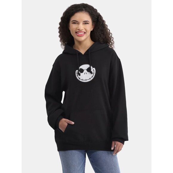 NEW Nightmare Before Christmas Women's Front Back Graphic Hoodie - Picture 1 of 10